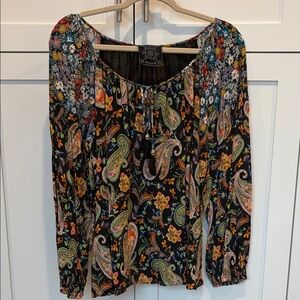 Johnny Was paisley lined top size M.